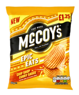 McCoy's Epic Eats Chip Shop Curry Sauce Crisps NEW
