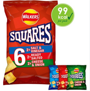 Walkers Squares Crisps Mixed 6 pack Multi