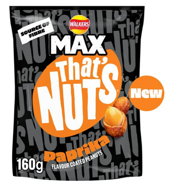 That’s Nuts Walkers Max Paprika Sharing Coated Peanuts NEW