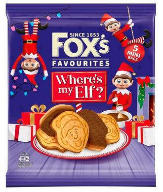 Fox's Mini Elf On The Shelf Milk Chocolate Coated Biscuits NEW