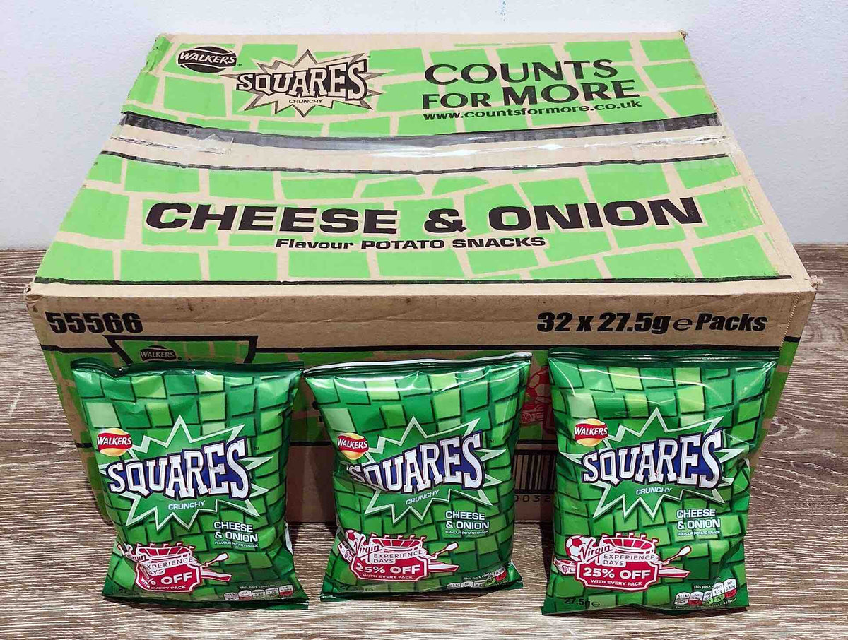 Square Cheese Packet Squares Cheese and Onion 32 Pack Box – UK FOODS DOWN UNDER