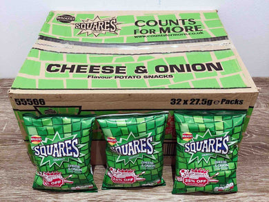 Squares Cheese and Onion 32 Pack Box