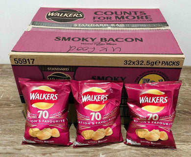 Walkers Smokey Bacon Flavoured Crisps 32 Pack Box