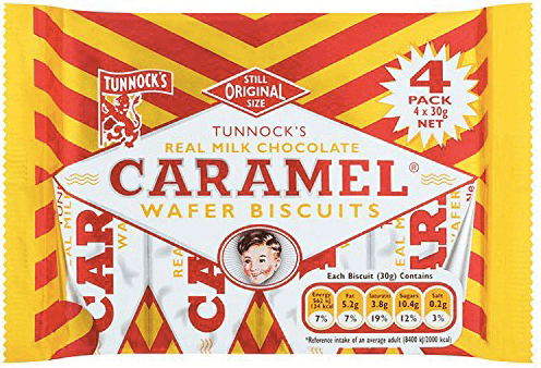 Tunnock's Milk Chocolate Caramel Wafers 4 pack