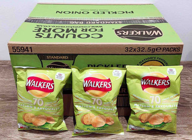 Walkers Pickled Onion Flavoured Crisps 32 Pack Box