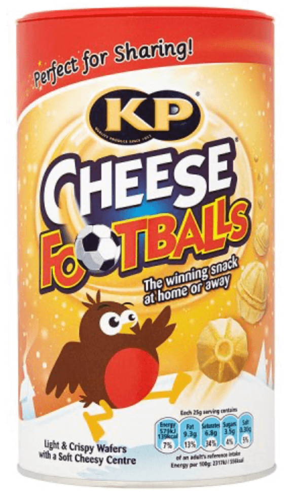 KP Cheese Footballs Christmas Tub