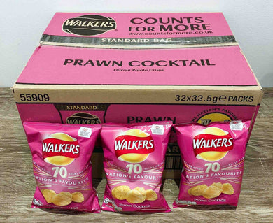Walkers Prawn Cocktail Flavoured Crisps 32 Pack Box
