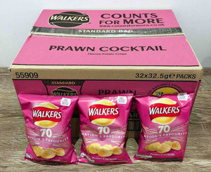 Walkers Prawn Cocktail Flavoured Crisps 32 Pack Box